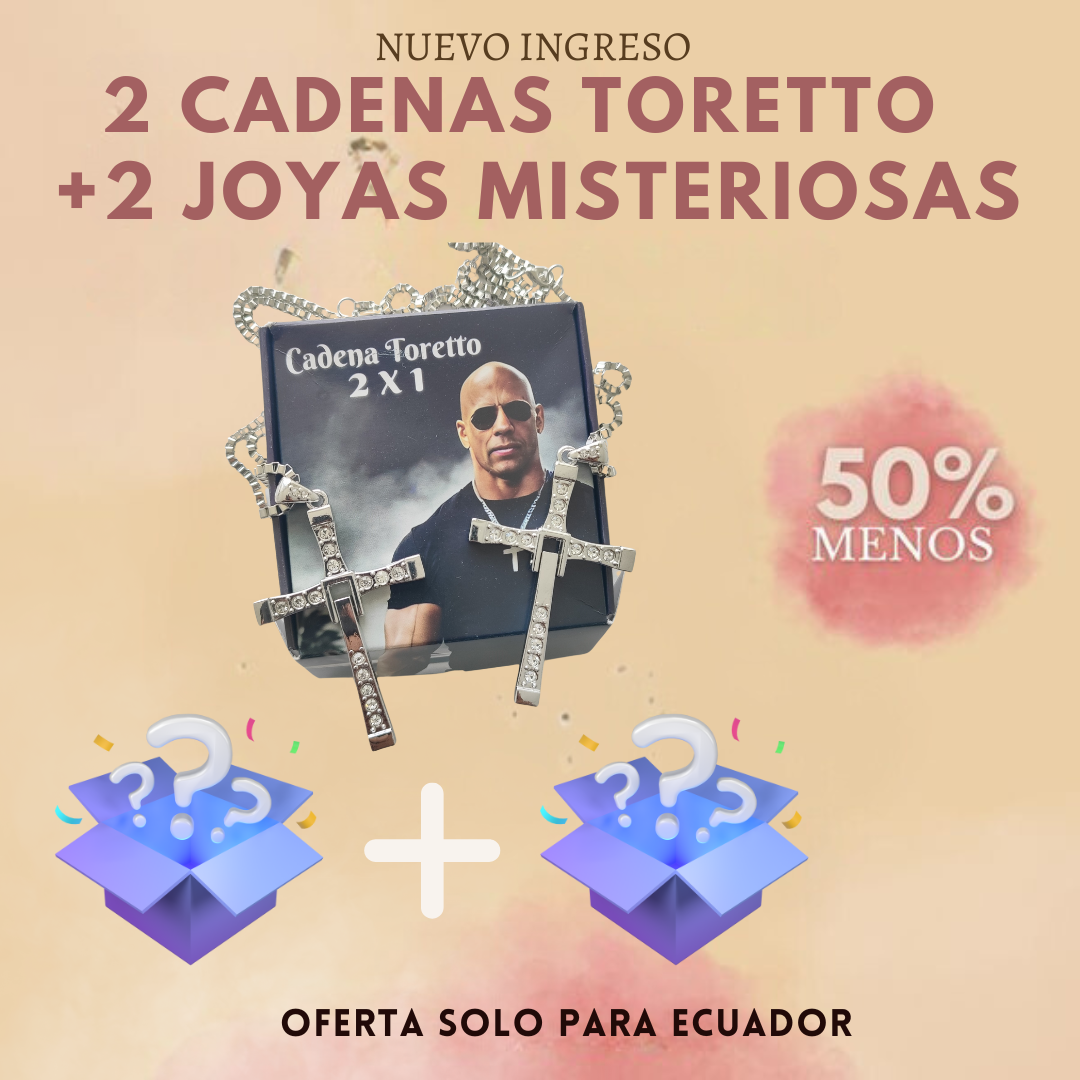 2 Cadenas Toretto + 2 Joyas Misteriosas